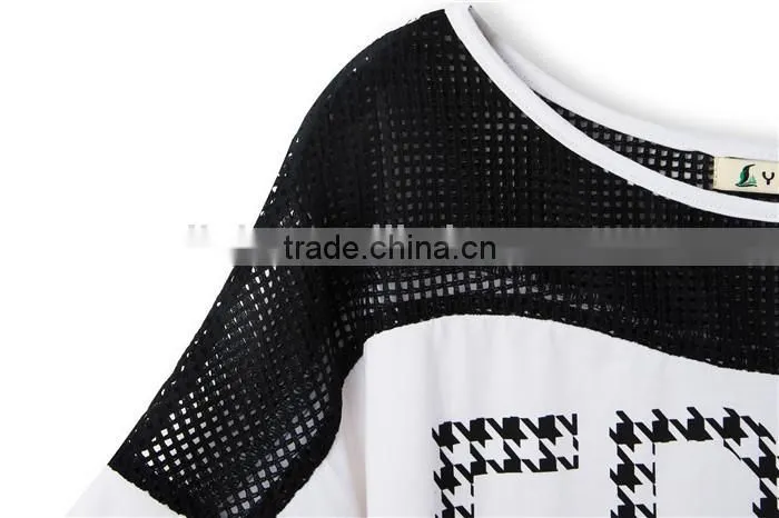 latest high fashion summer free pattern printed ladies black foreign t shirts, ladies cotton t shirts, overseas t shirts
