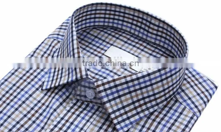 Wholesale customs cotton plaids long sleeve deep color men shirts with cheap price