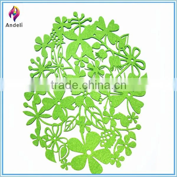 Laser cutting wholesale felt placemats with flower
