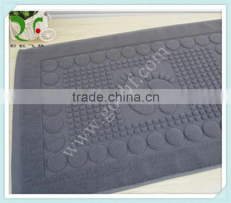 100% cotton custom logo bath mat, bathroom floor towel
