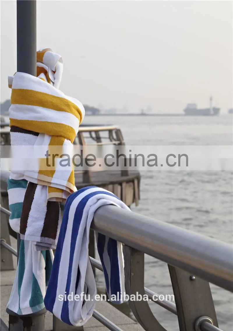 China Manufactural Hot Sell 100% Cotton Custom Stripe Beach Towel