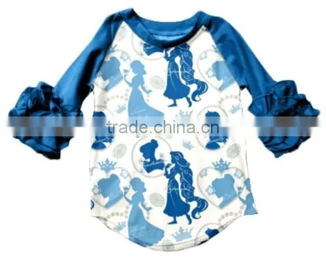 Wholesale Newest Boutique girl clothing top baby girls Unique top printed princess