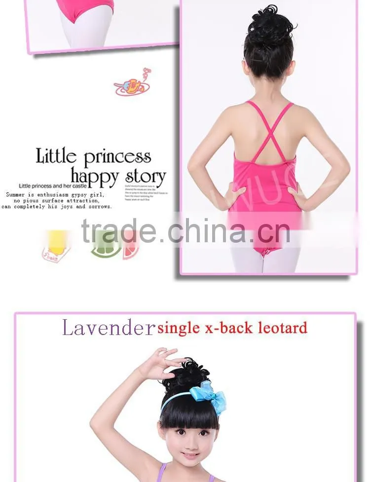 2016 OEM Children Kids Single/Double X-Back Ballet Sexy Dance Gymnastic Leotard For Girls