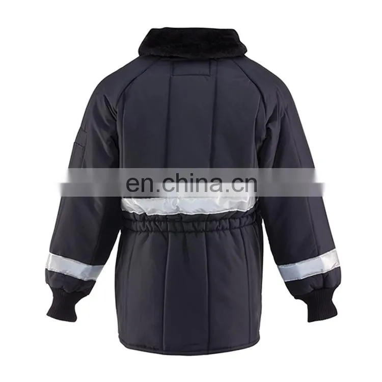 Low temperature resistant cold proof cold room freezer fleece jacket with reflector