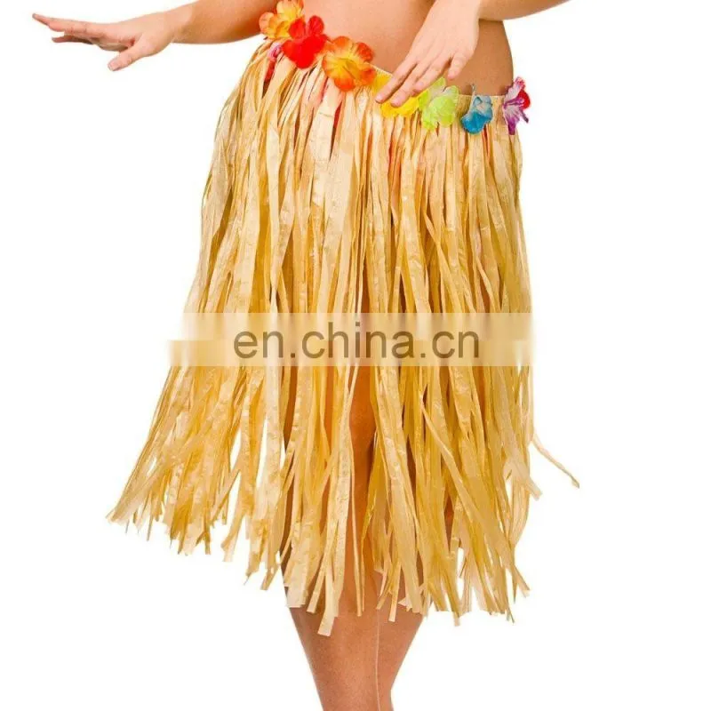 Hot Sale Cheap Beach Blue Coloured Hawaiian Grass Skirt Fancy Dress Costume GT2031