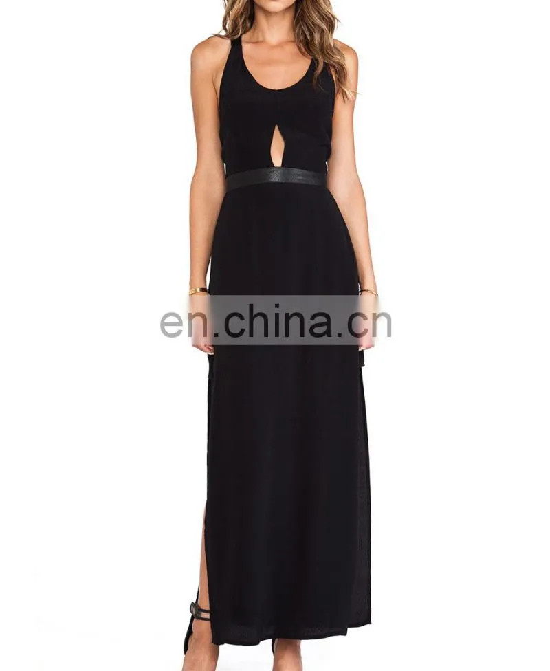 CHEFON Women black sexy party maxi dresses