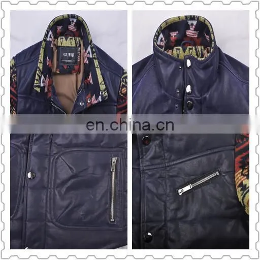 lastest fashion mens bright color leather Korean winter coat 2015