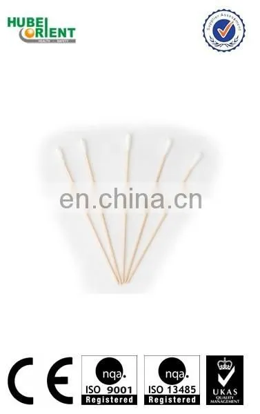 Cotton swab with wooden stem medical swab disposable