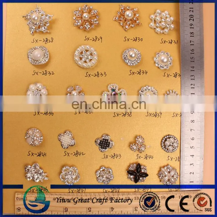 heart Cheap factory China bulk rhinestone brooch pearl brooch rhinestone button