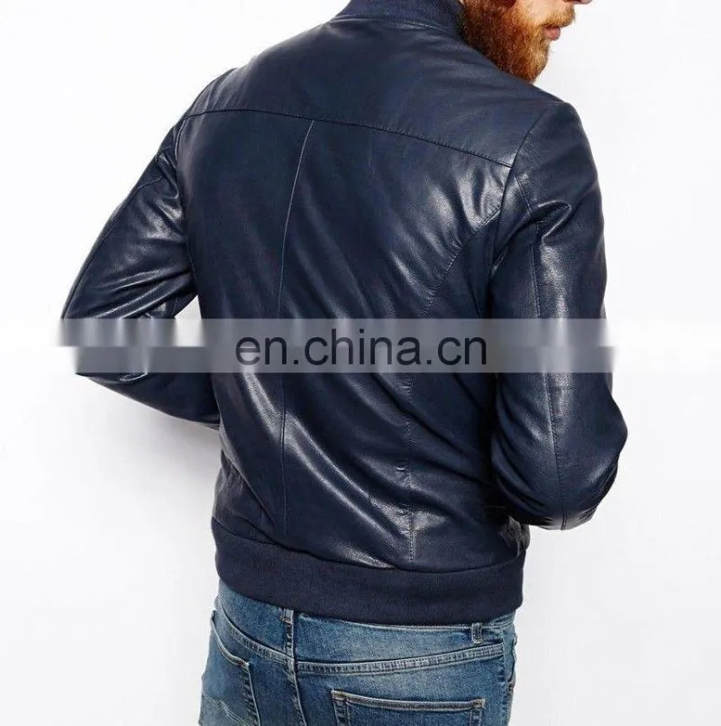 Brand new genuine soft lambskin leather jacket/ biker leather jacket/ fashion jacket