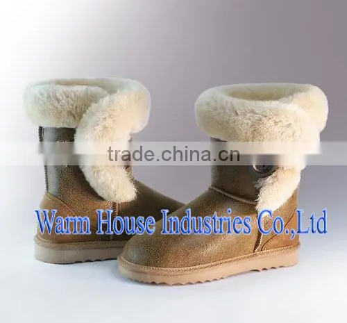 2016 New fashion 100% Pure sheep skin winter snow boots for women