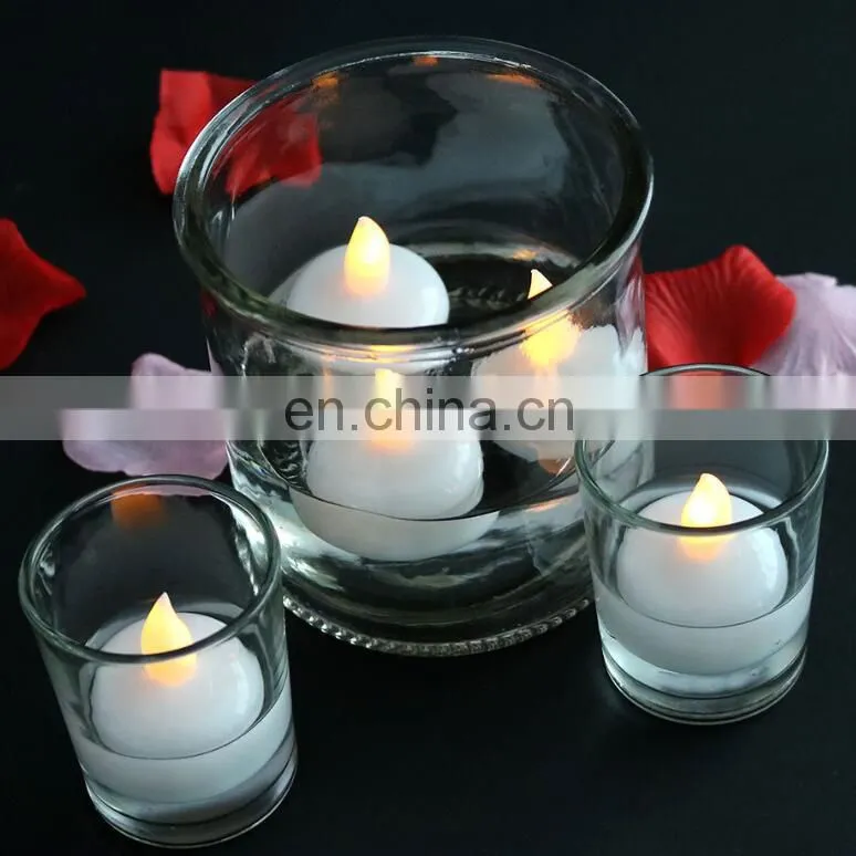 12 pieces per pack waterproof battery operated glitter candle light color changing floating led candle with swirling glitter