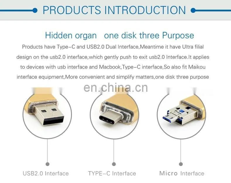 New Products 2018 OTG USB 3.1 Type C Flash Drive 16gb wholesale