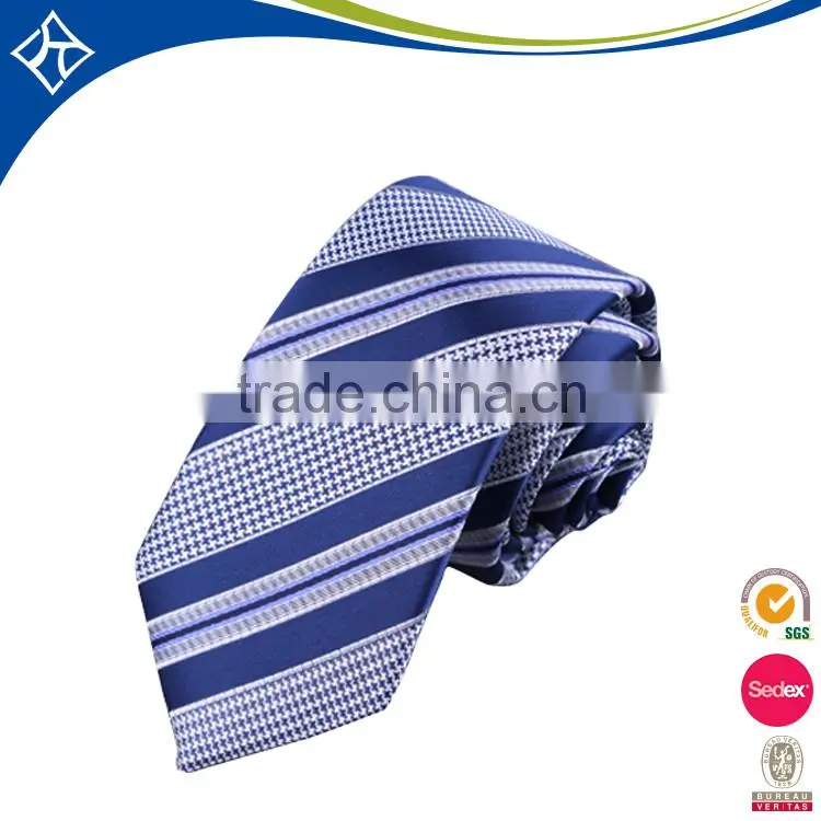 100% Polyester striped neck tie with customized logo