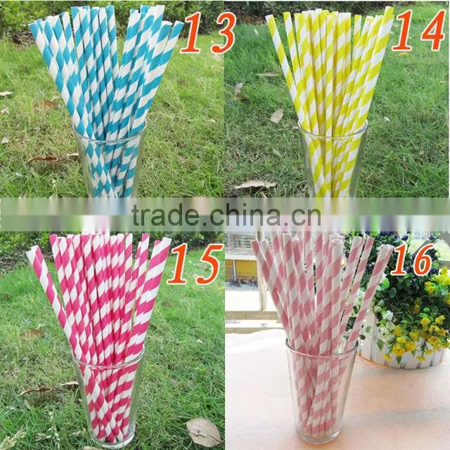 Orange Striped Paper Straws