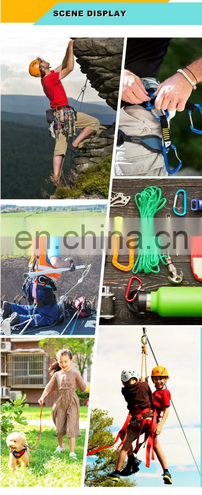 Safety spring carabiner hook for dog leashes, hiking carabiner,wholesale camping sling swivel lock carabiner hook with twist loc