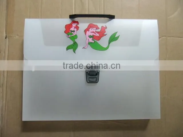 prmotion customized plastic file briefcase with handle with logo printed RYX-PB111