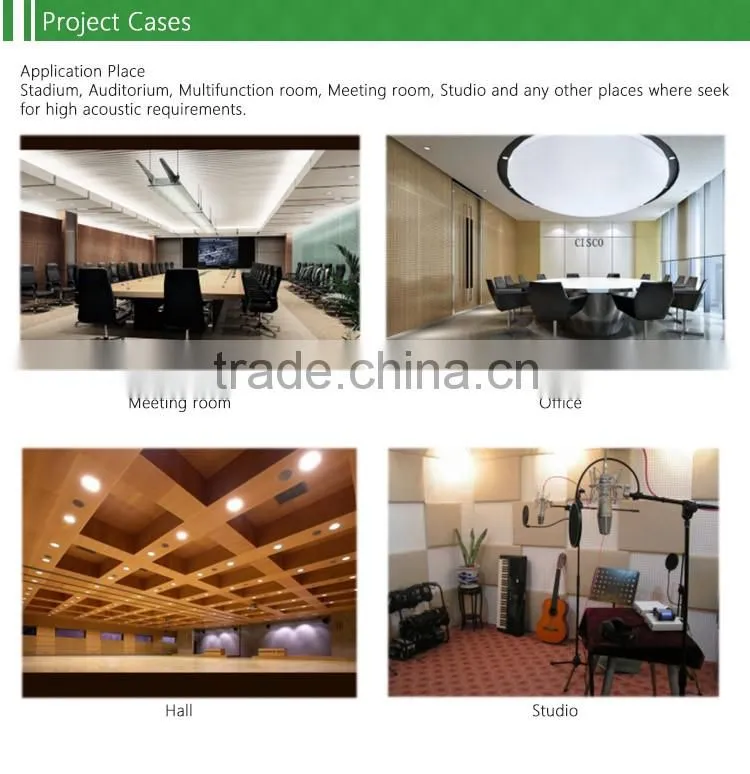 Auditorium wall and ceiling perforated acoustic panel