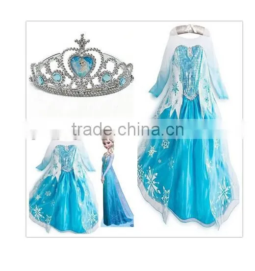 wholesale JUNHOU BRAND cheap 2015 Frozen Elsa Dress With Rhino