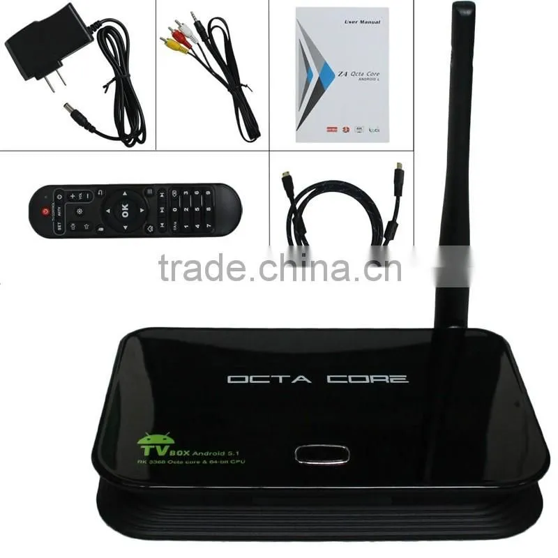 Android 5.1 Z4 rk3368 octa core root access Android Smart box DDRIII 2GB EMMC 16GB AP6335 Wifi 2G 5G Hot selling Z4 Tv box