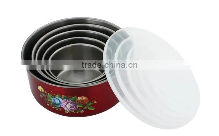 Factory Indan kitcheware colorful stainless steel food containers set with lid