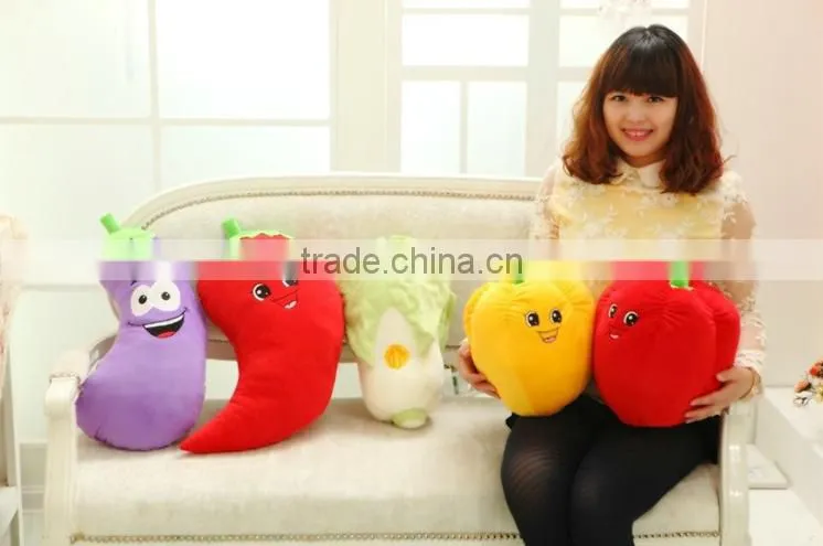 Cute face design cartoon red chilli shape vegetable pillow kids pillow