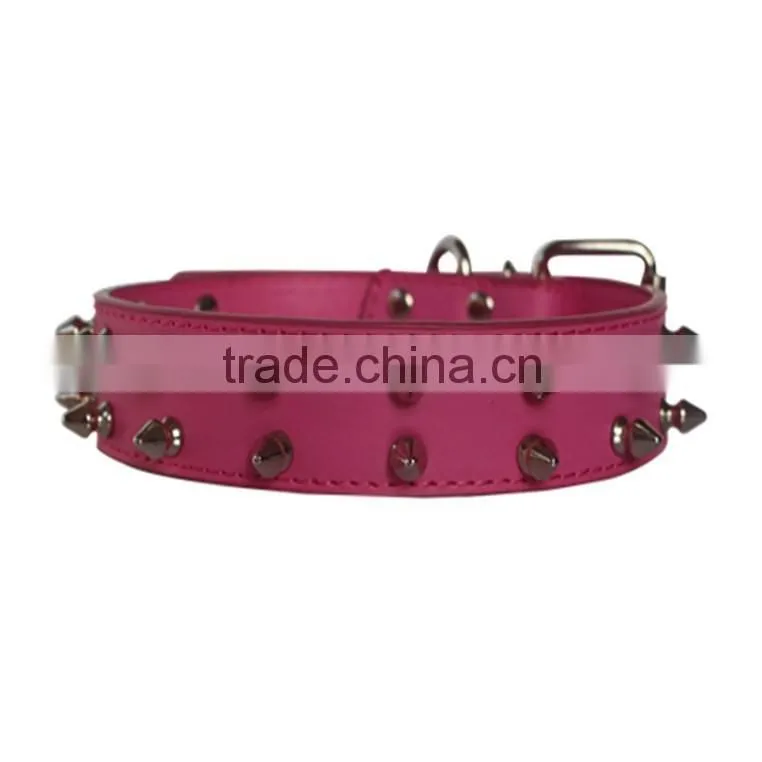 Wholesale nail bullet pet collars double row dog collar