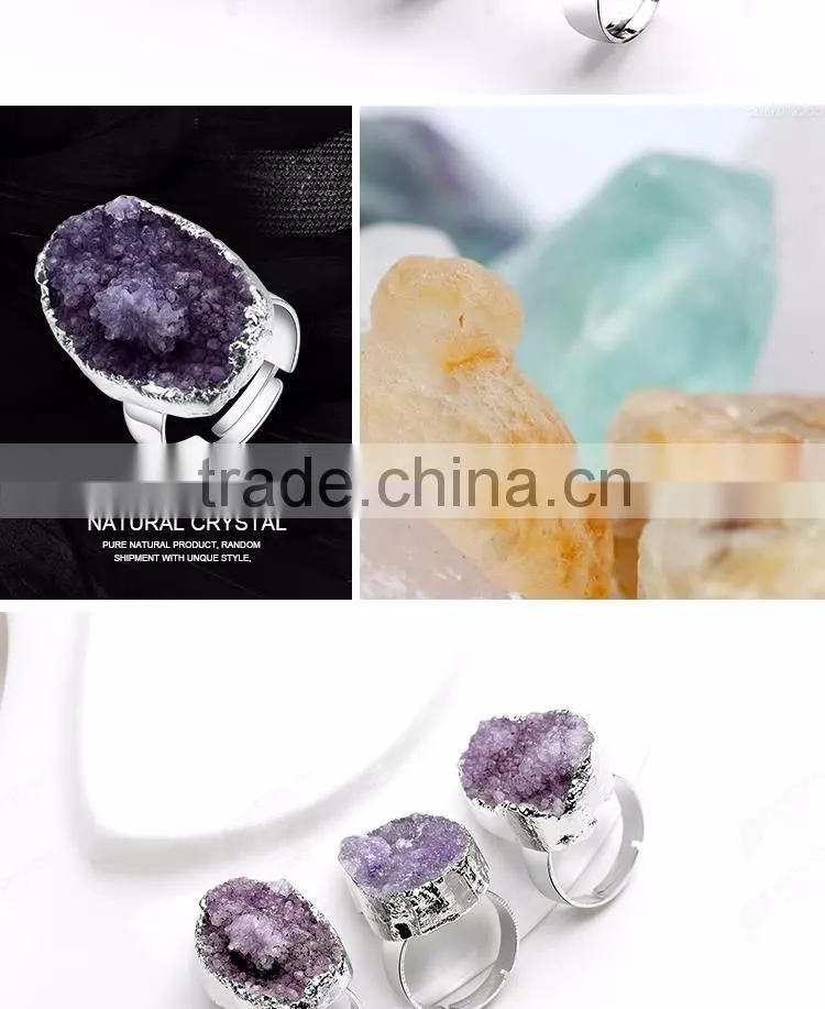 Direct sale luxury purple mood ring, Nice gift natural stone jewelry