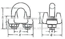 Us type drop forged wire rope saddle clip