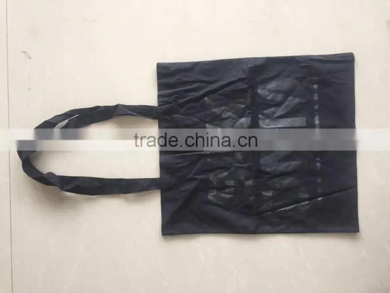 black cotton tote bag