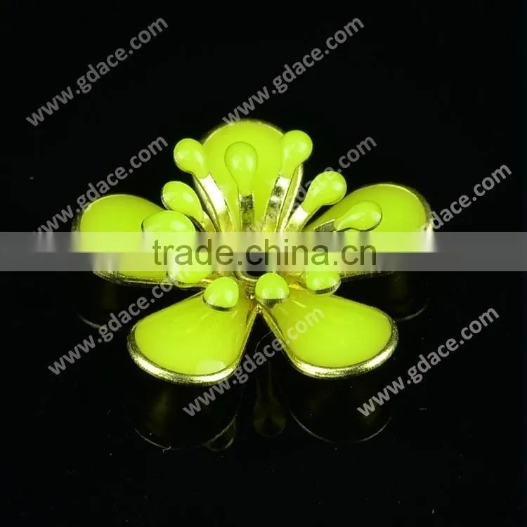 Epoxy metal flower craft, drip diamond double camellia flower craft