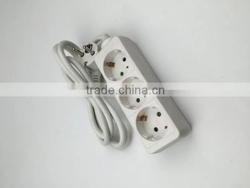 3 ways EU type extension power strip