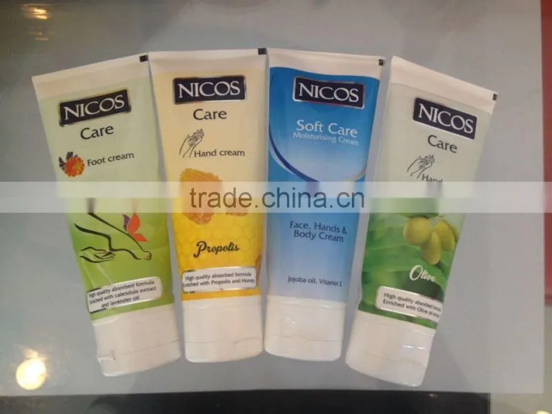 eco friendly gloss coating cosmetic plastic tube flip top cap