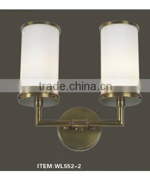 brass wall lamp with double glass shades WL552-2