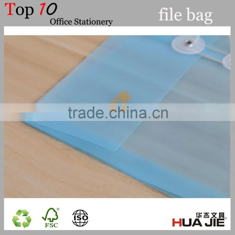 Office school A4 size clear Plastic envelope with string
