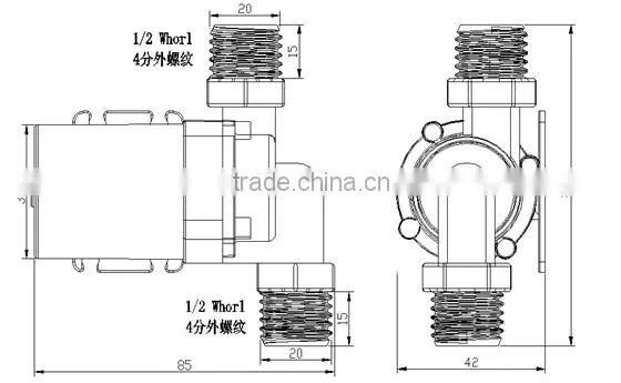 High Quality Solar DC 12V 24V Hot Water Circulation Pump Brushless Motor Water Pump MAX lift 5.5M