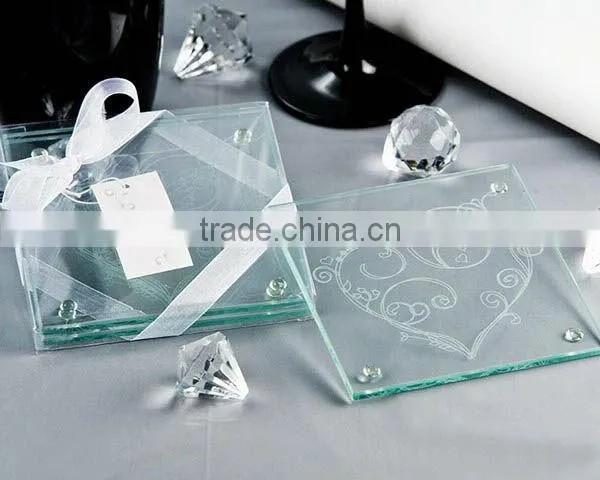 Glass wedding coasters
