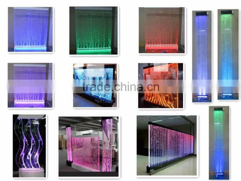 clear acrylic glass water bubble wall with changeable color