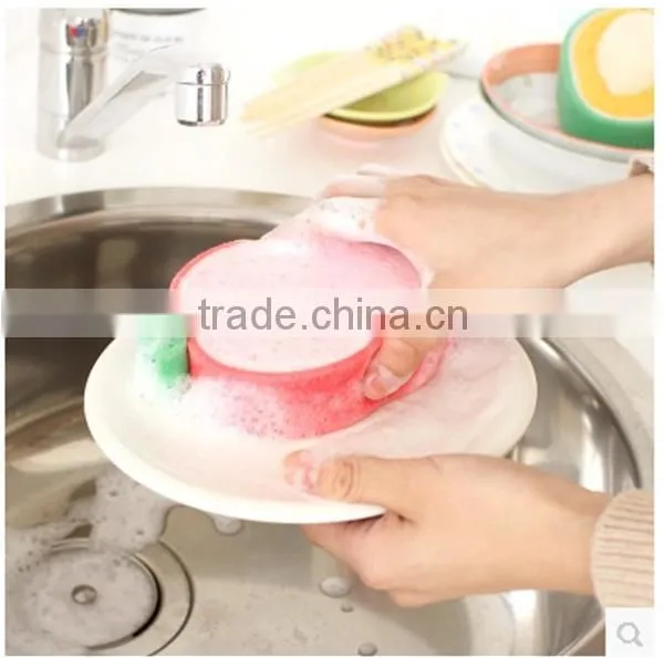 J195 4types Fruit Sponge Cleaning Cloth sponge scouring pad