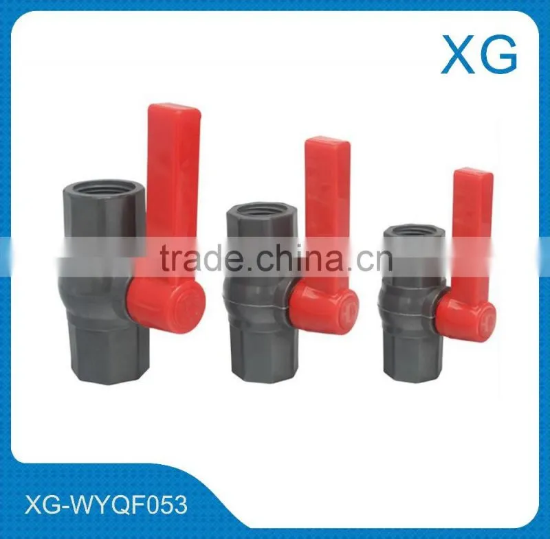 PVC white ball valve /Hexagon threaded black pvc ball valves/PVC pipe fittings