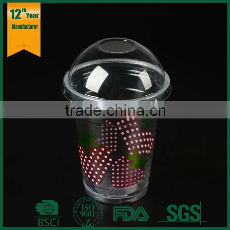 logo printed plastic cup,disposable plastic drinking cup,pet straw cup