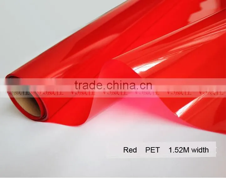 Colorful Transparent PET Film for window and home decoration,Red decorative vinyl window glass static film