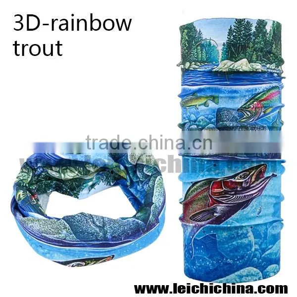 Unique 3D brown trout multifunctional bandanas headwear
