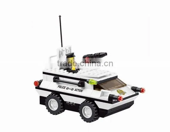 Education police car brick toys for children