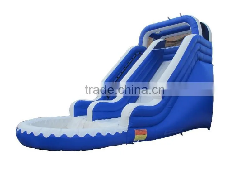 water slide with pool
