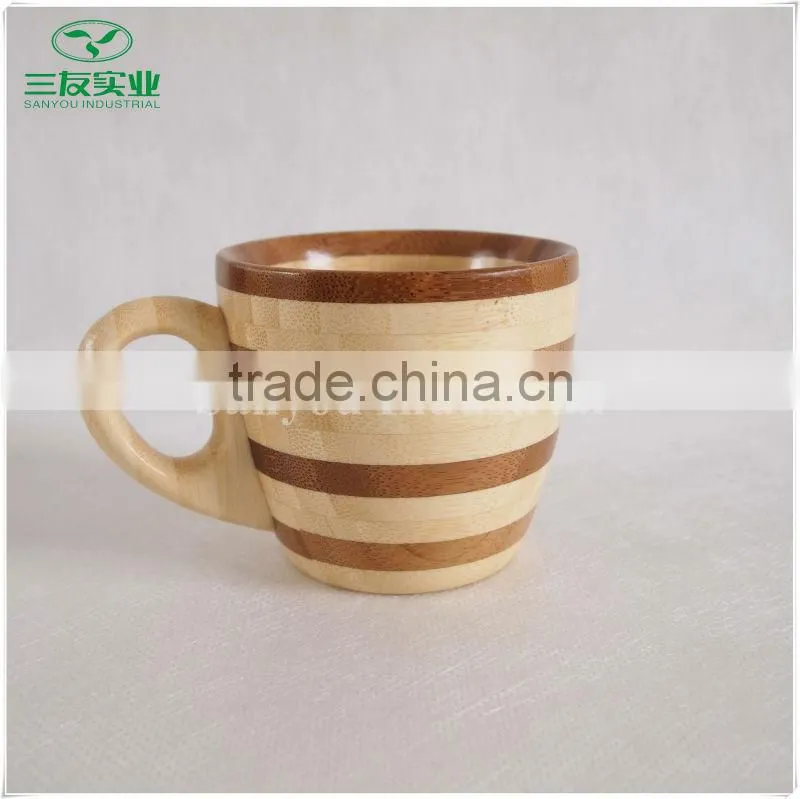 Round Natral Bamboo Cup with Handle