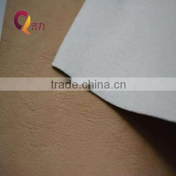 QILI 2014 embossing pu leather with powder feeling natural luster