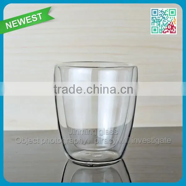 2015 hot sale double wall glass cups pyrex mugs creative juice cup beer mug