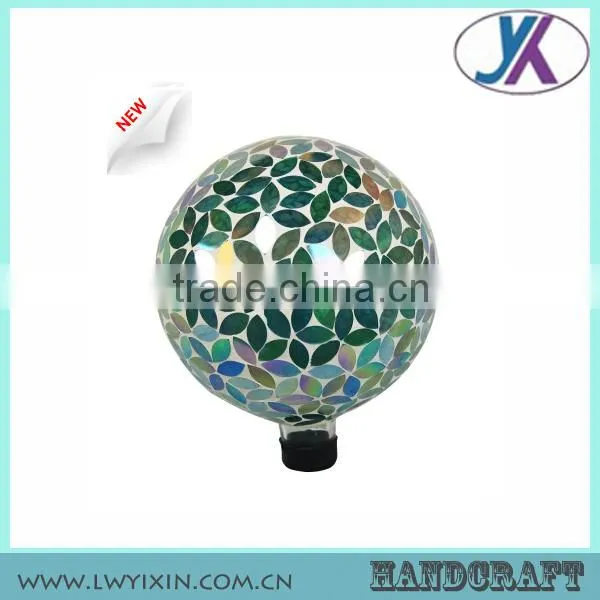 Wedding round shape 10" mosaic glass decoration outdoor led ball lights