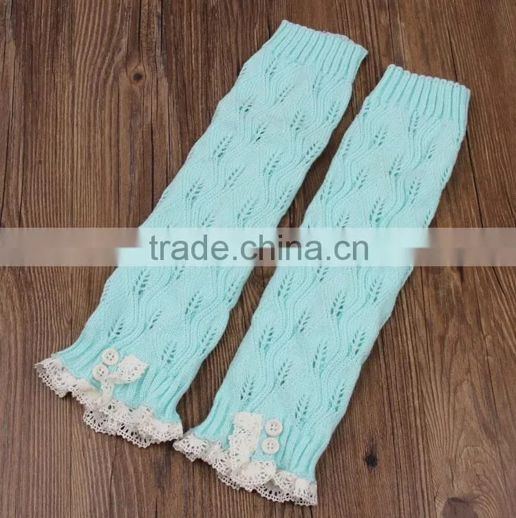 Wholesale Fashion Acrylic Knitted Leg Warmers Crochet Womens Lace Leg Warmers